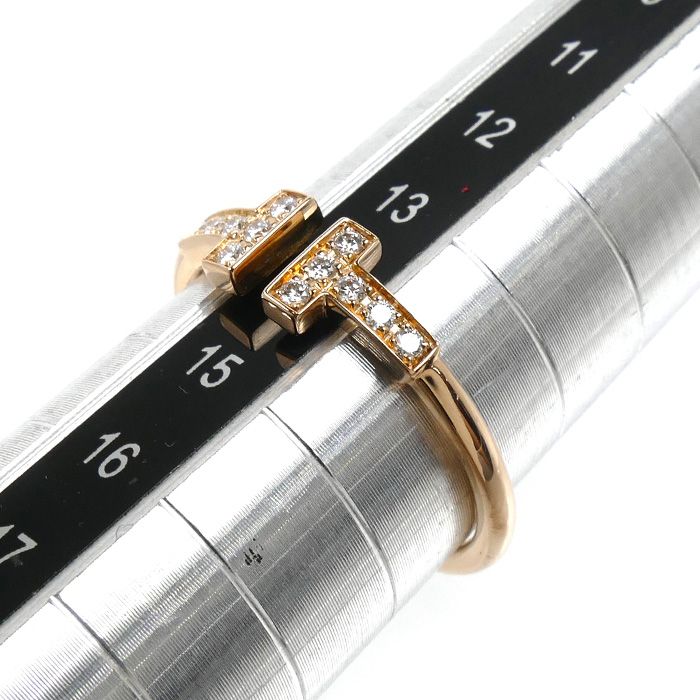 Tiffany & Co 18k Pink Gold T Wire Diamond Ring — view 6