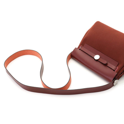 Hermes Herbag Zip 20 Rouge Ash Silver Shoulder Bag Vache Hunter — view 4