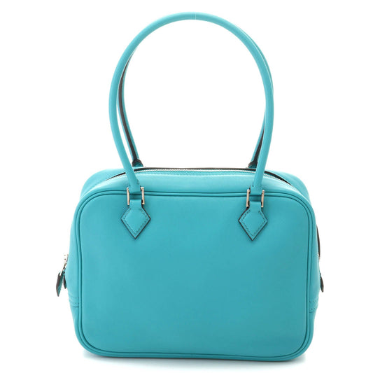 Hermes Mini Plume Blue Paon Silver Handbag Veau Swift