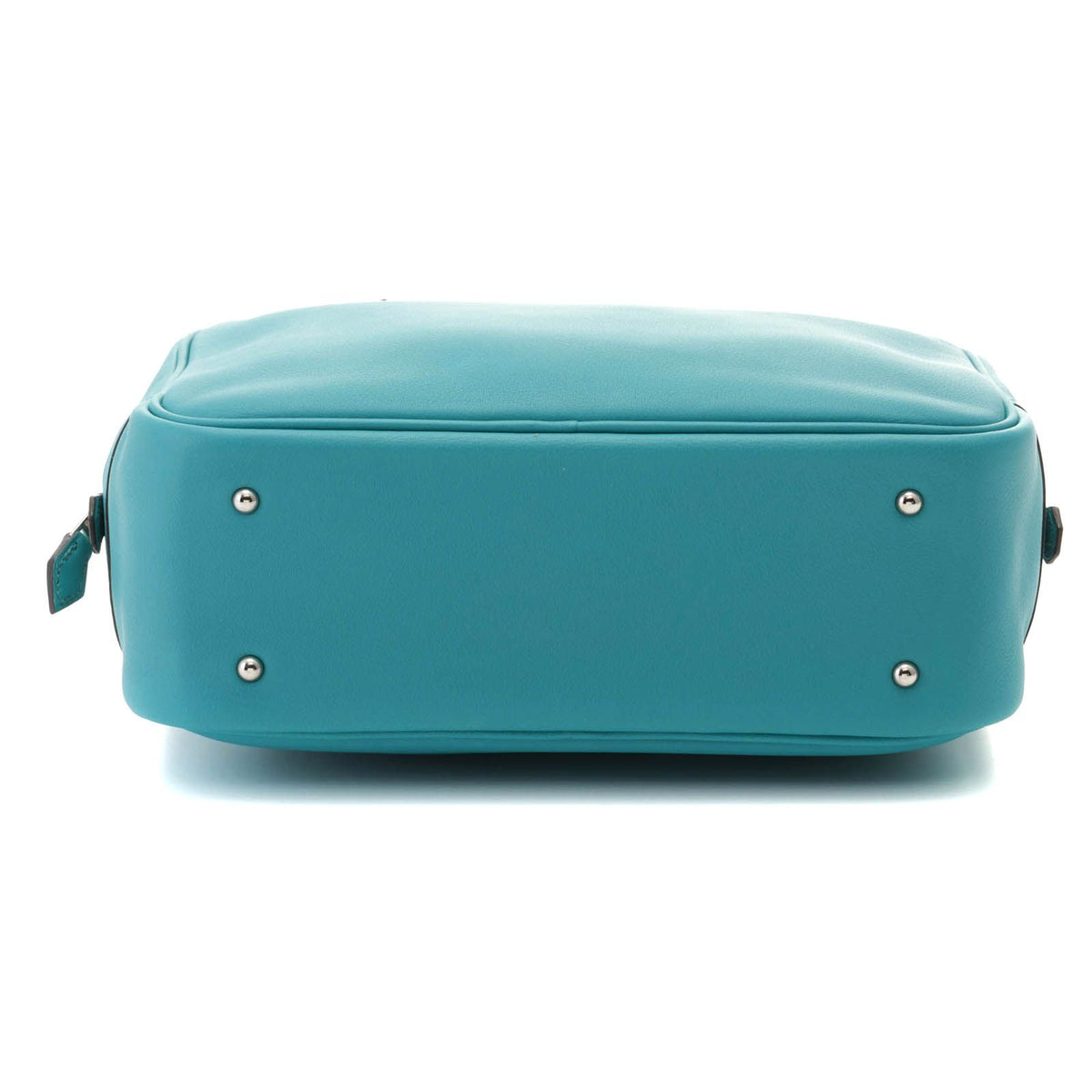 Hermes Mini Plume Blue Paon Silver Handbag Veau Swift — view 3