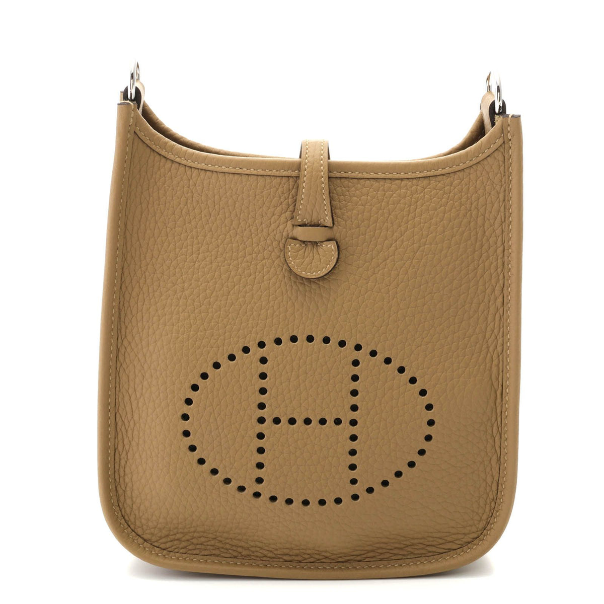Hermes Evelyne TPM Dune Silver Shoulder Bag Taurillon Clemence