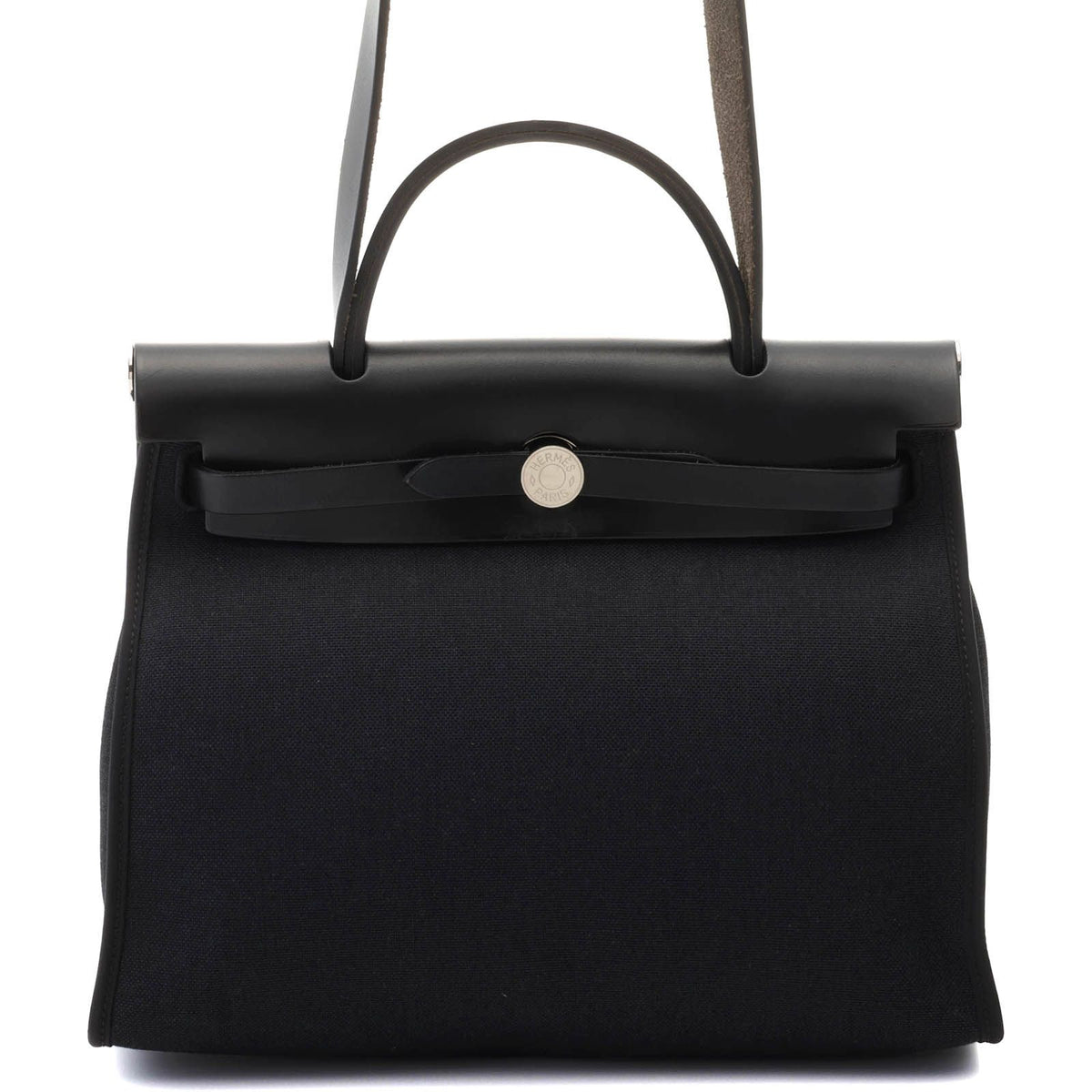 Hermes Herbag Zip PM Black Silver Vache Hunter Handbag