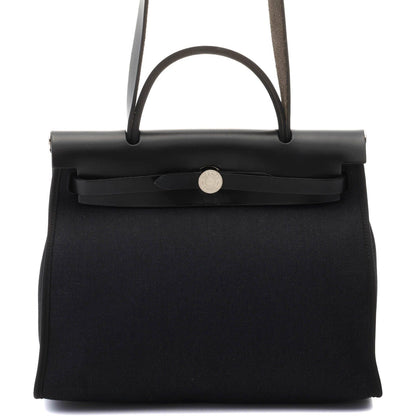 Hermes Herbag Zip PM Black Silver Vache Hunter Handbag