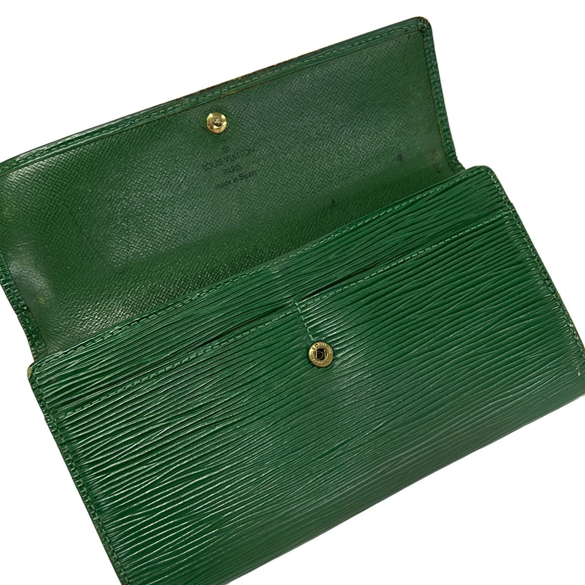 Louis Vuitton Wallet Epi Pochette Porte Monnaie Credit Borneo Green Leather — view 3