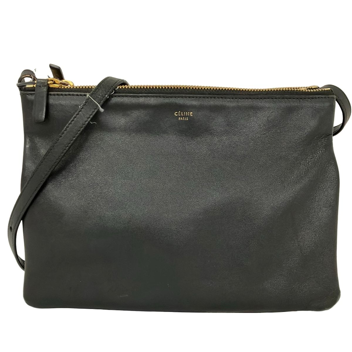 Celine Shoulder Bag Trio Large Black Leather
