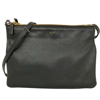 Celine Shoulder Bag Trio Large Black Leather