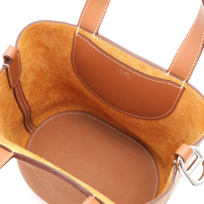 Hermes in the Loop 18 Gold Silver Handbag Taurillon Clemence Veau — view 5