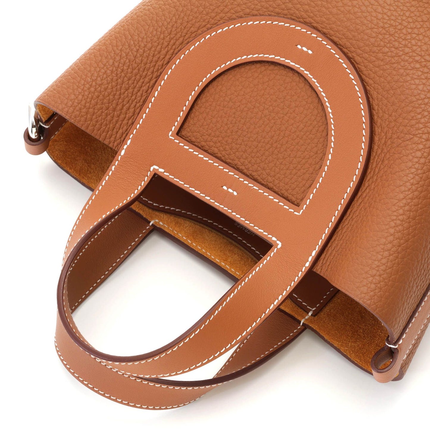 Hermes in the Loop 18 Gold Silver Handbag Taurillon Clemence Veau — view 4