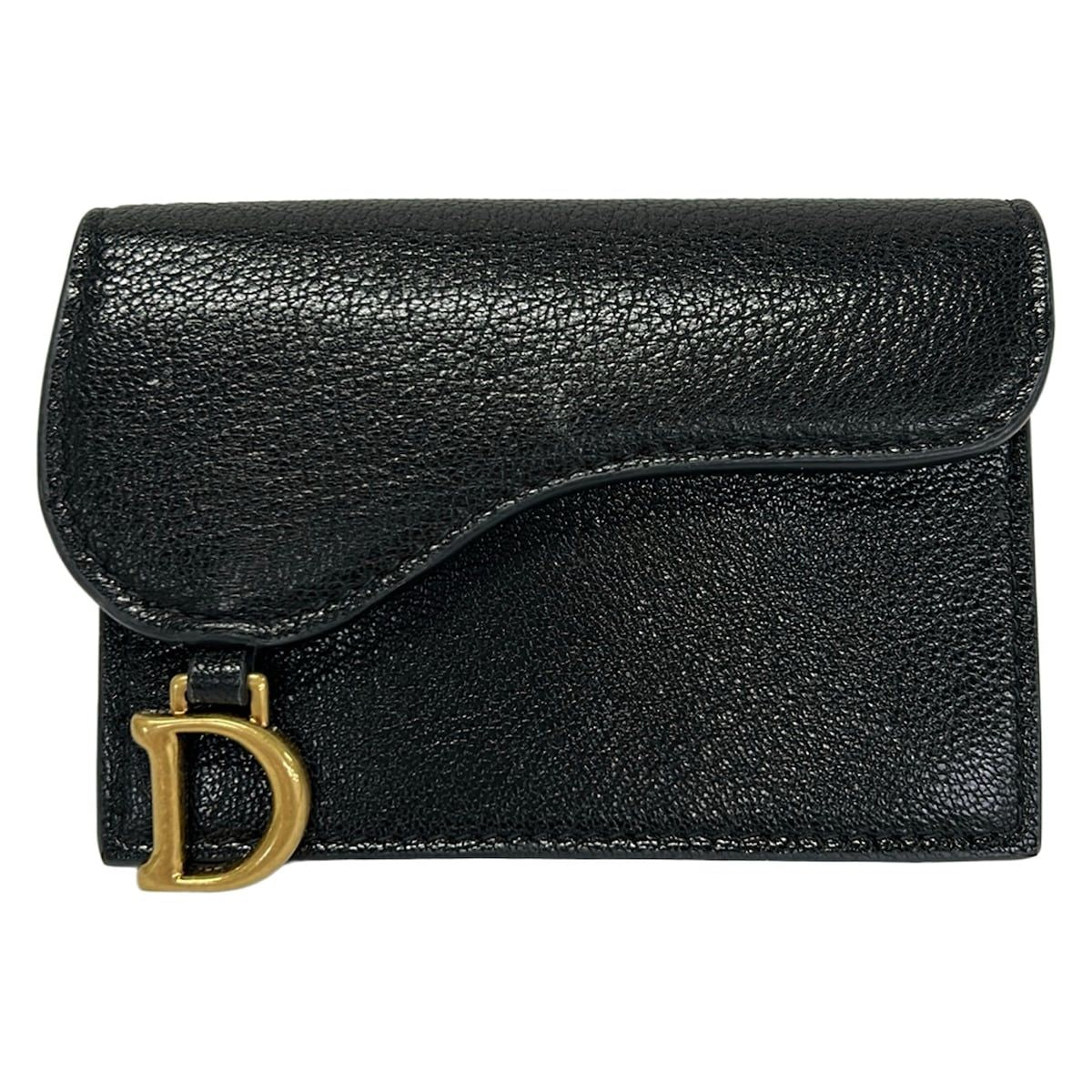 Dior Card Case Saddle Black Coin
