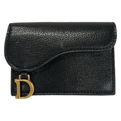 Dior Card Case Saddle Black Coin