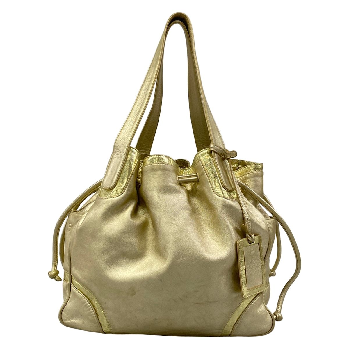 Loewe Tote Bag Duo Eyes Gold Drawstring Leather