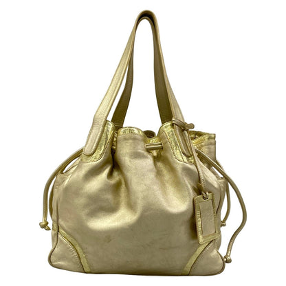 Loewe Tote Bag Duo Eyes Gold Drawstring Leather