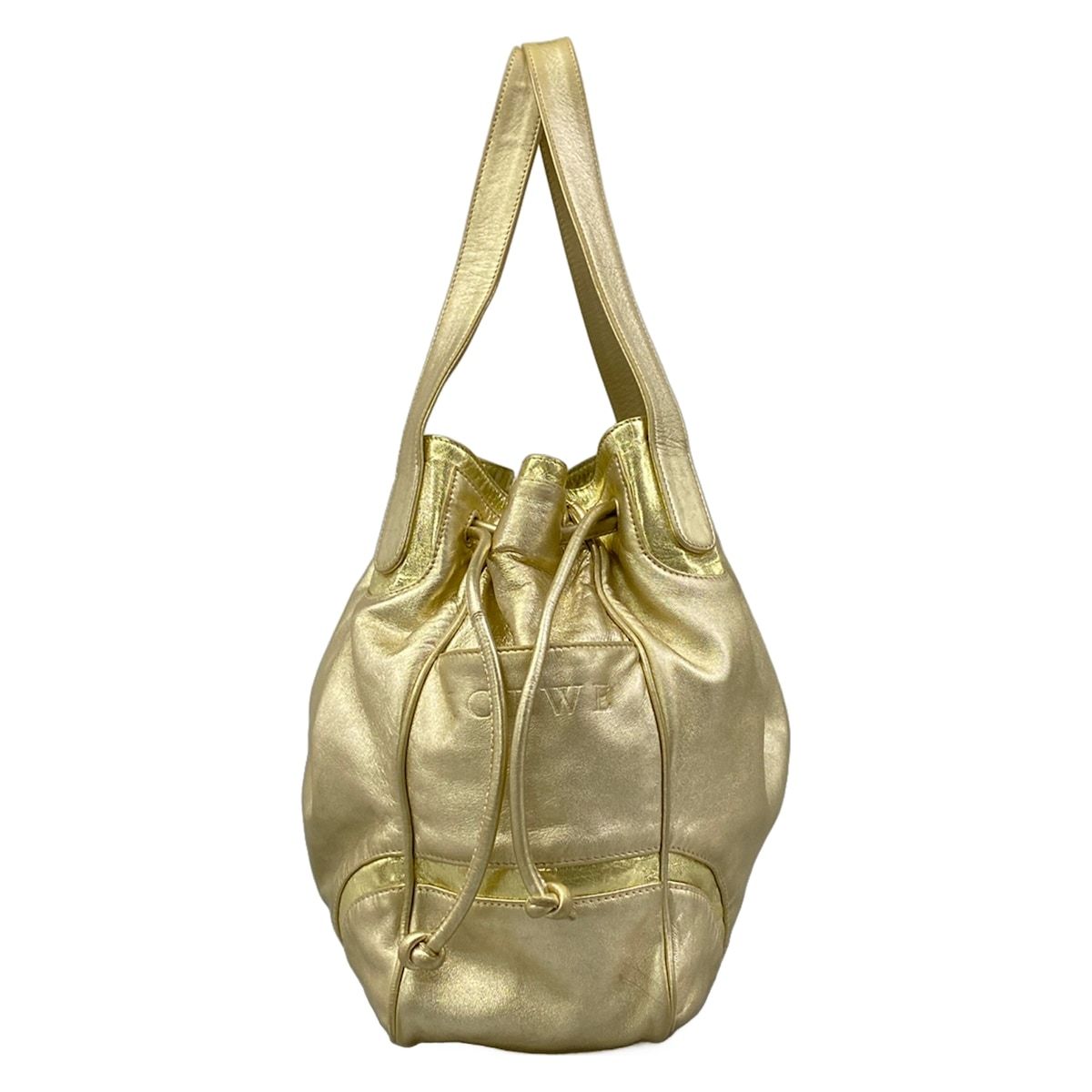 Loewe Tote Bag Duo Eyes Gold Drawstring Leather — view 2