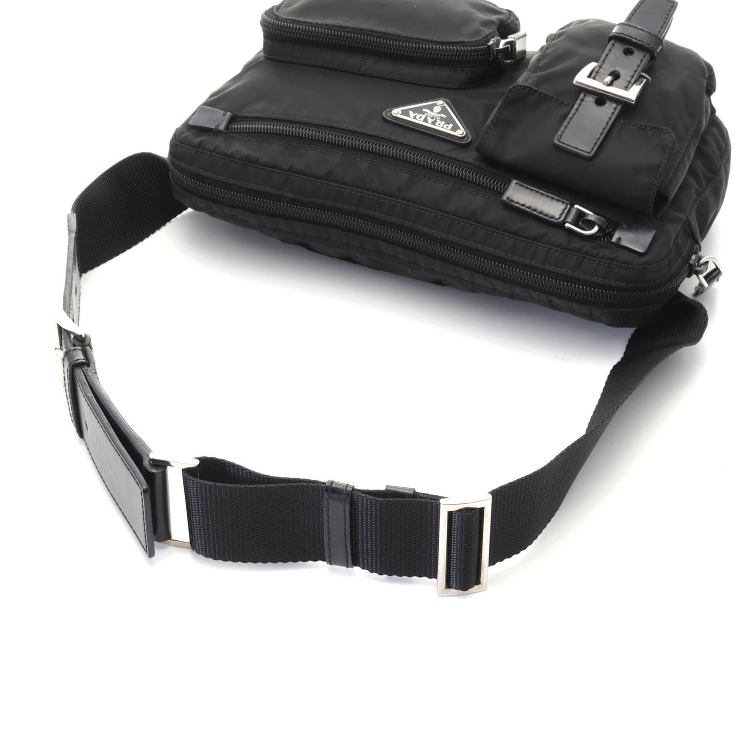 Prada Waist Bag Black Nylon Leather — view 4