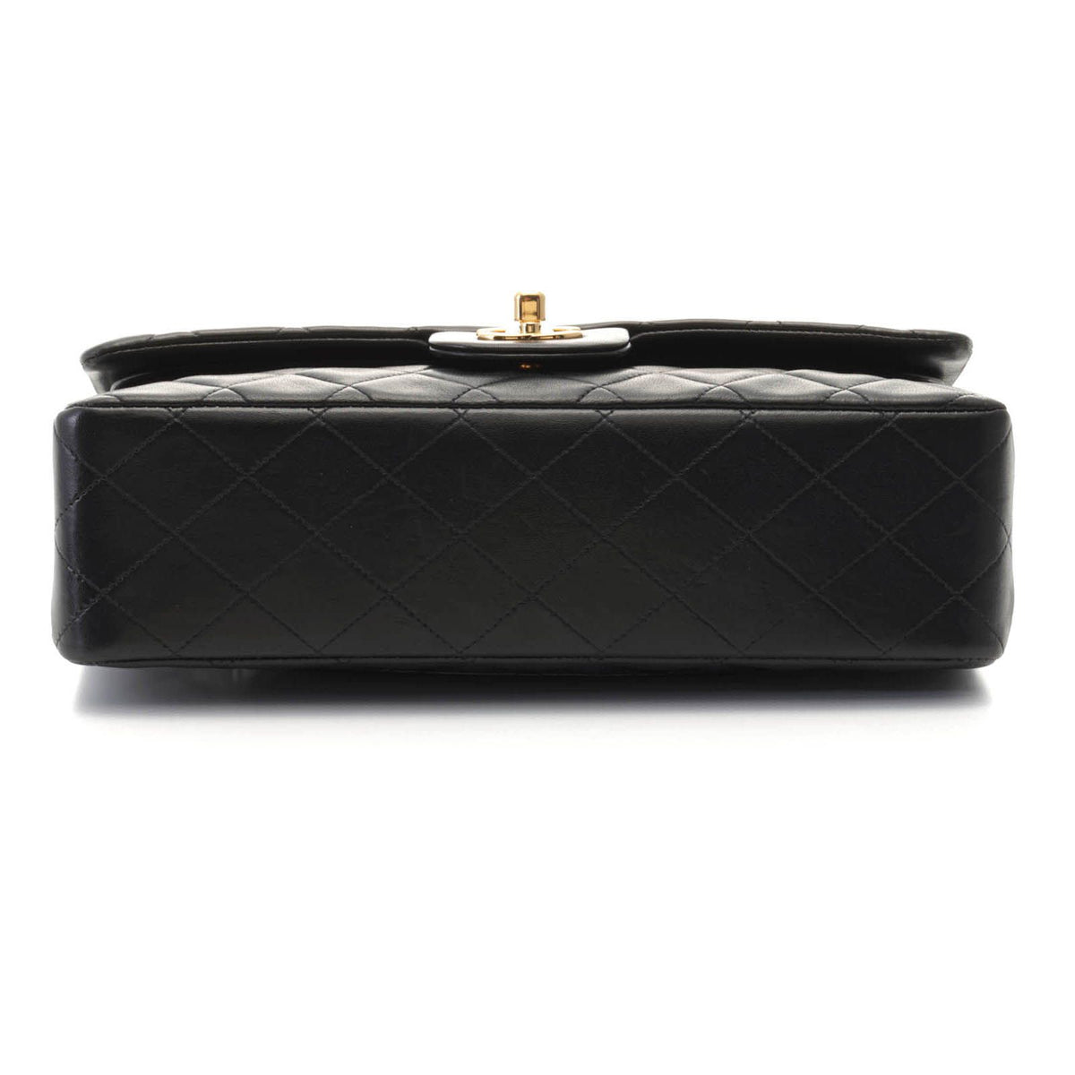 Chanel Quilted Double Flap 25 Chain Shoulder Black Lambskin Bag — view 3