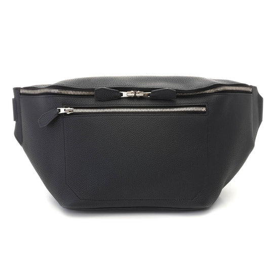 Hermes City Slide Cross GM Black Silver Belt Bag Togo