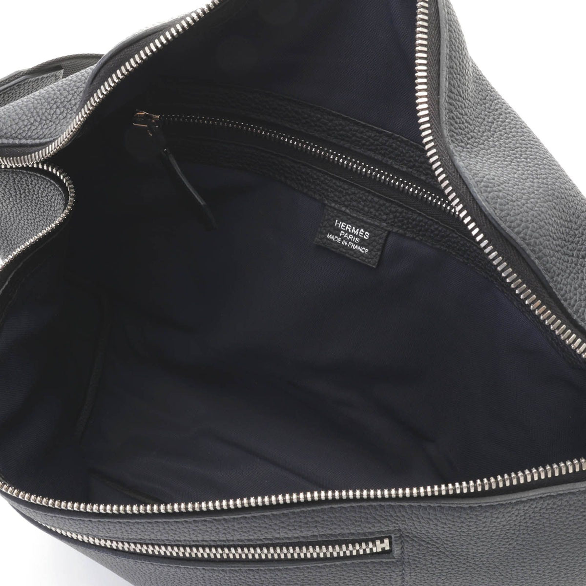 Hermes City Slide Cross GM Black Silver Belt Bag Togo — view 6