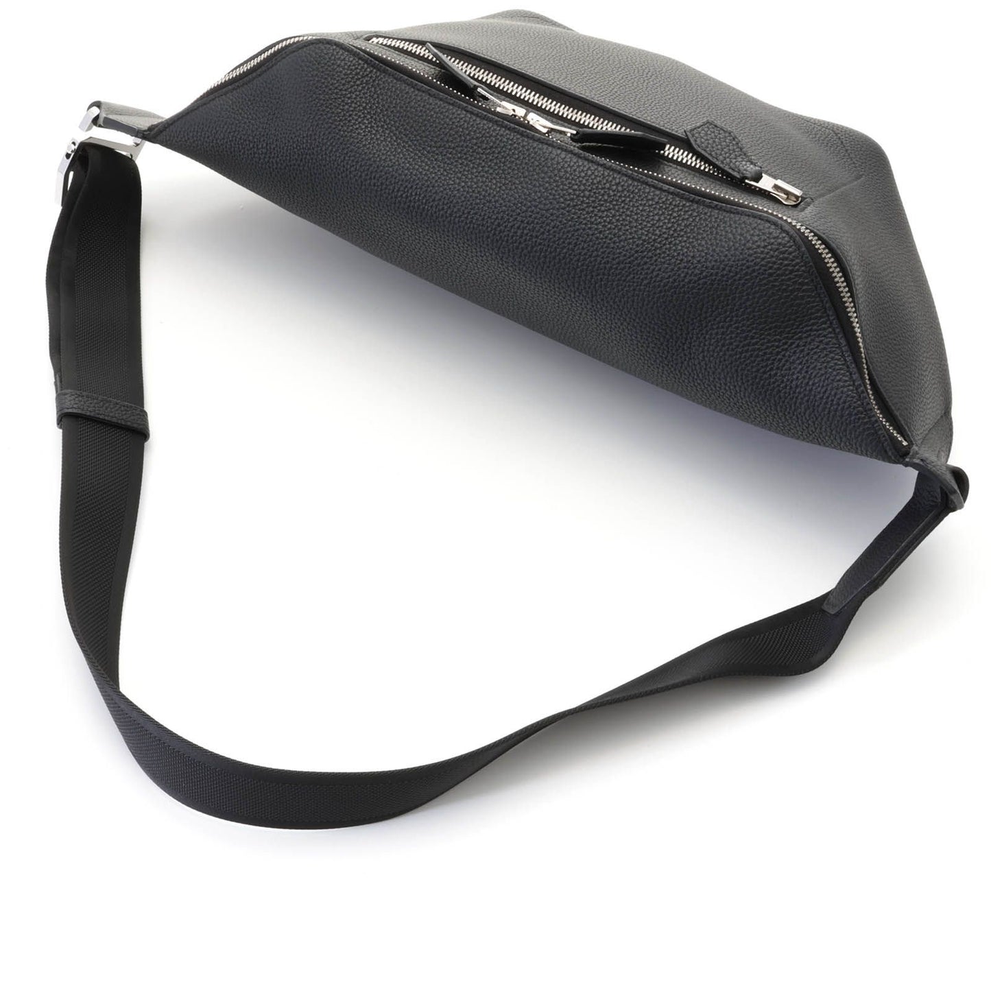 Hermes City Slide Cross GM Black Silver Belt Bag Togo — view 4