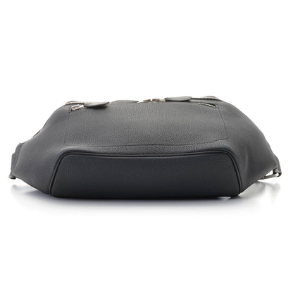 Hermes City Slide Cross GM Black Silver Belt Bag Togo — view 3