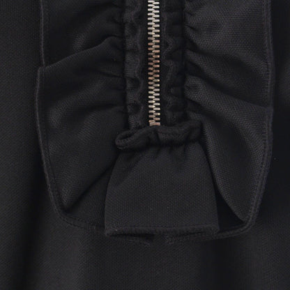 Gucci Nylon Cotton Sherry Line Logo Sleeve Hooded Dress Long Black Hoodie — view 8