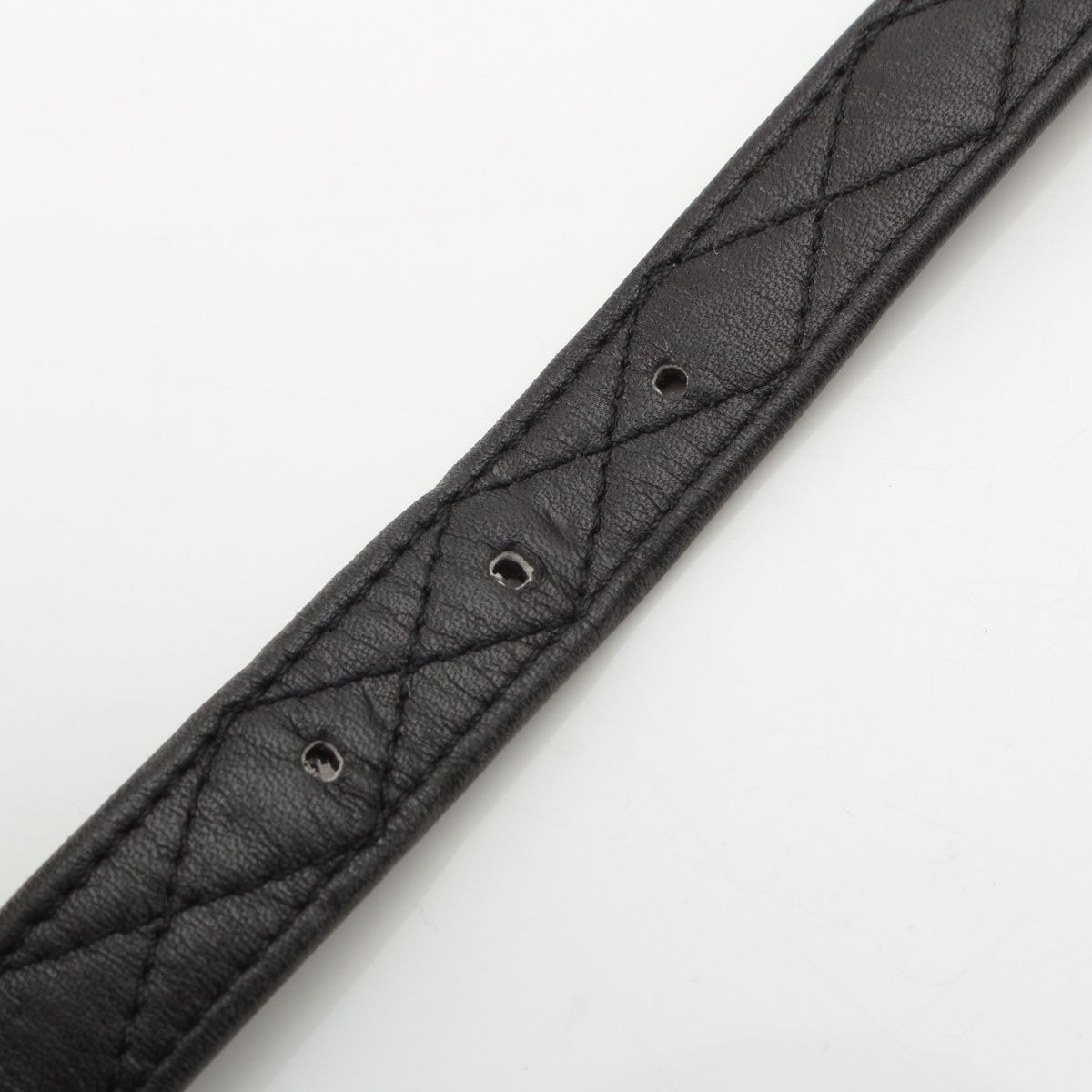Chanel 96P Leather Quilted Vintage Belt Black 70/28