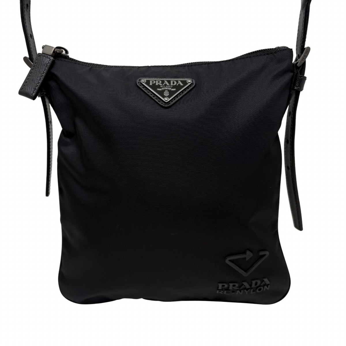 Prada Re-Nylon Shoulder Bag Nylon Saffiano Black