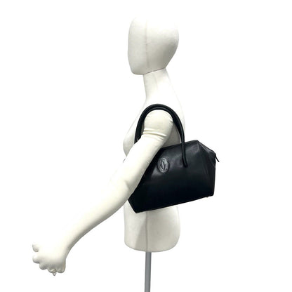 Cartier Vintage Must Line Logo Leather Mini Boston Bag Black — view 2
