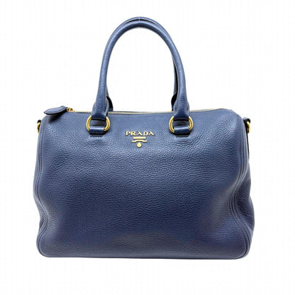 Prada 2-Way Bag Navy Leather