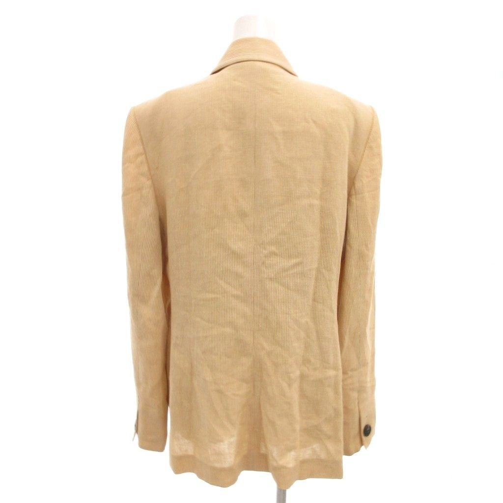 Saint Laurent Linen Corduroy Jacket Beige Patch Pocket Half Lined Shoulder 38 — view 2
