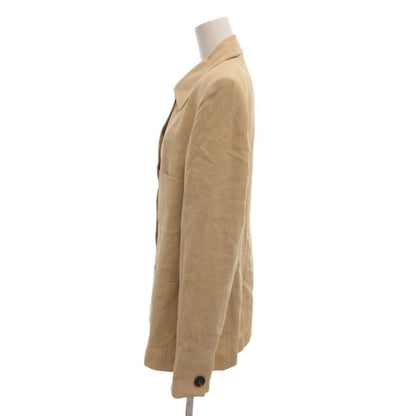 Saint Laurent Linen Corduroy Jacket Beige Patch Pocket Half Lined Shoulder 38 — view 3