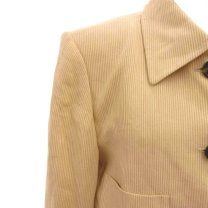Saint Laurent Linen Corduroy Jacket Beige Patch Pocket Half Lined Shoulder 38 — view 5