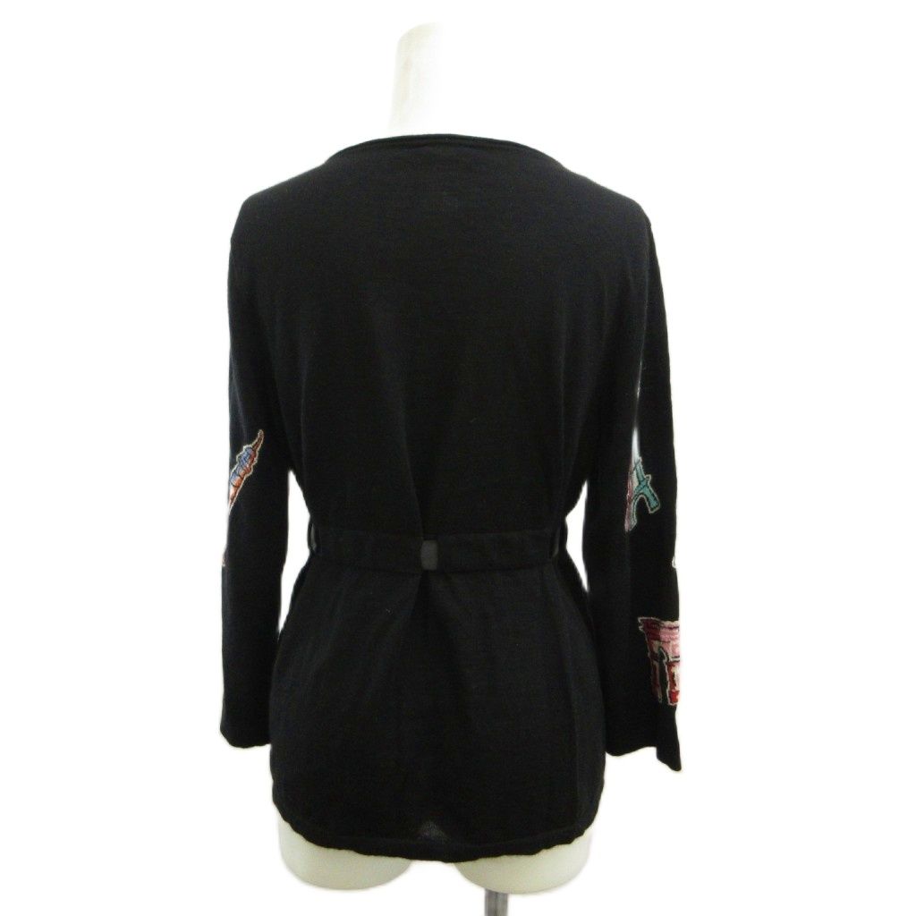 Chanel Knit Sweater Cashmere Silk Long Sleeve Crew Neck Eiffel Tower Arc de — view 3