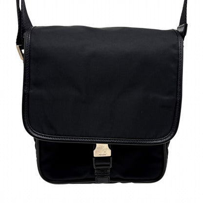 Prada Shoulder Bag Black Nylon Saffiano