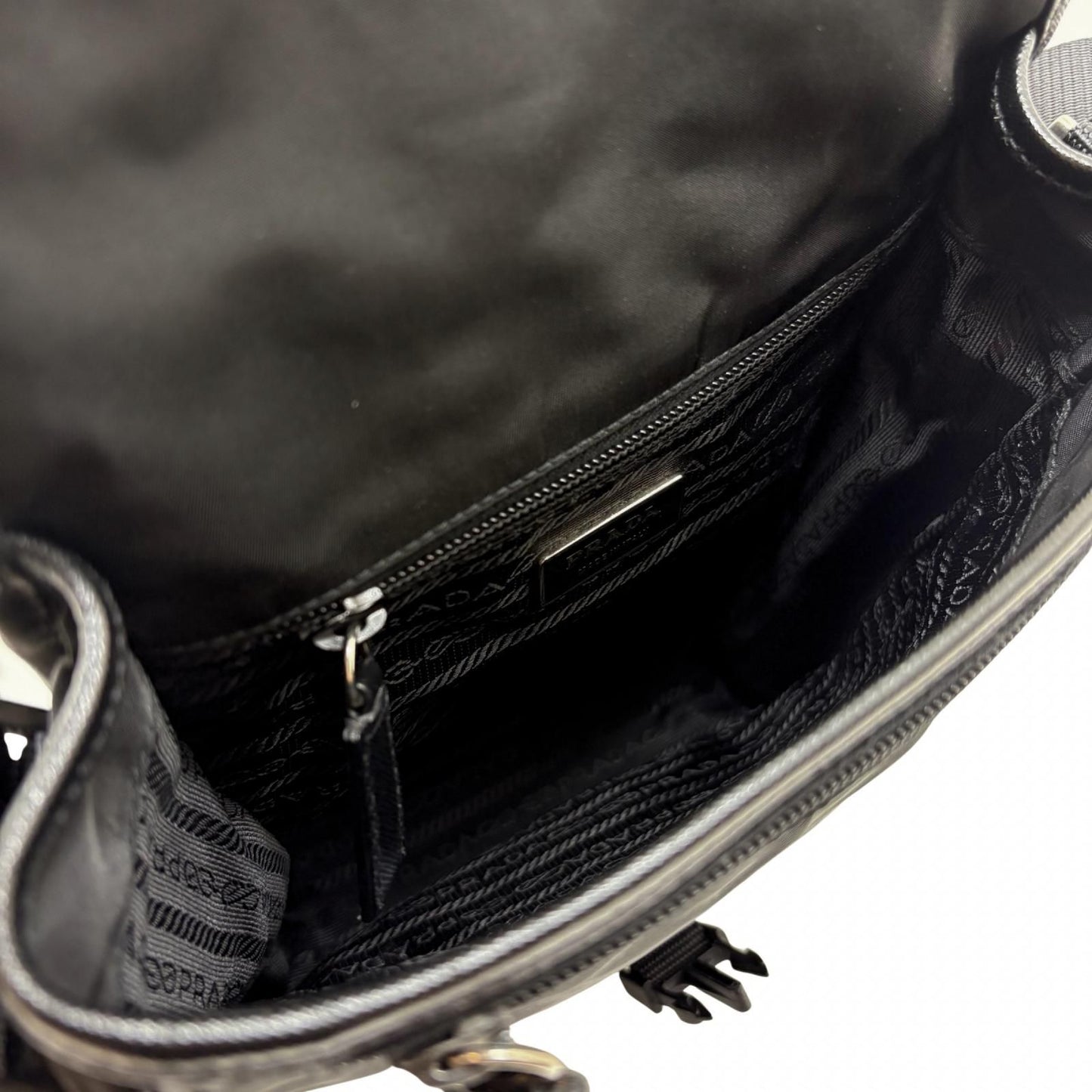 Prada Shoulder Bag Black Nylon Saffiano — view 6