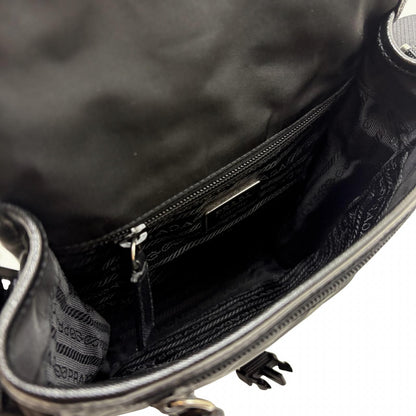 Prada Shoulder Bag Black Nylon Saffiano — view 6