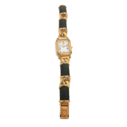 Loewe Vintage Watch Bracelet Square 3 Needle Analog Quartz Dial White Gold — view 6