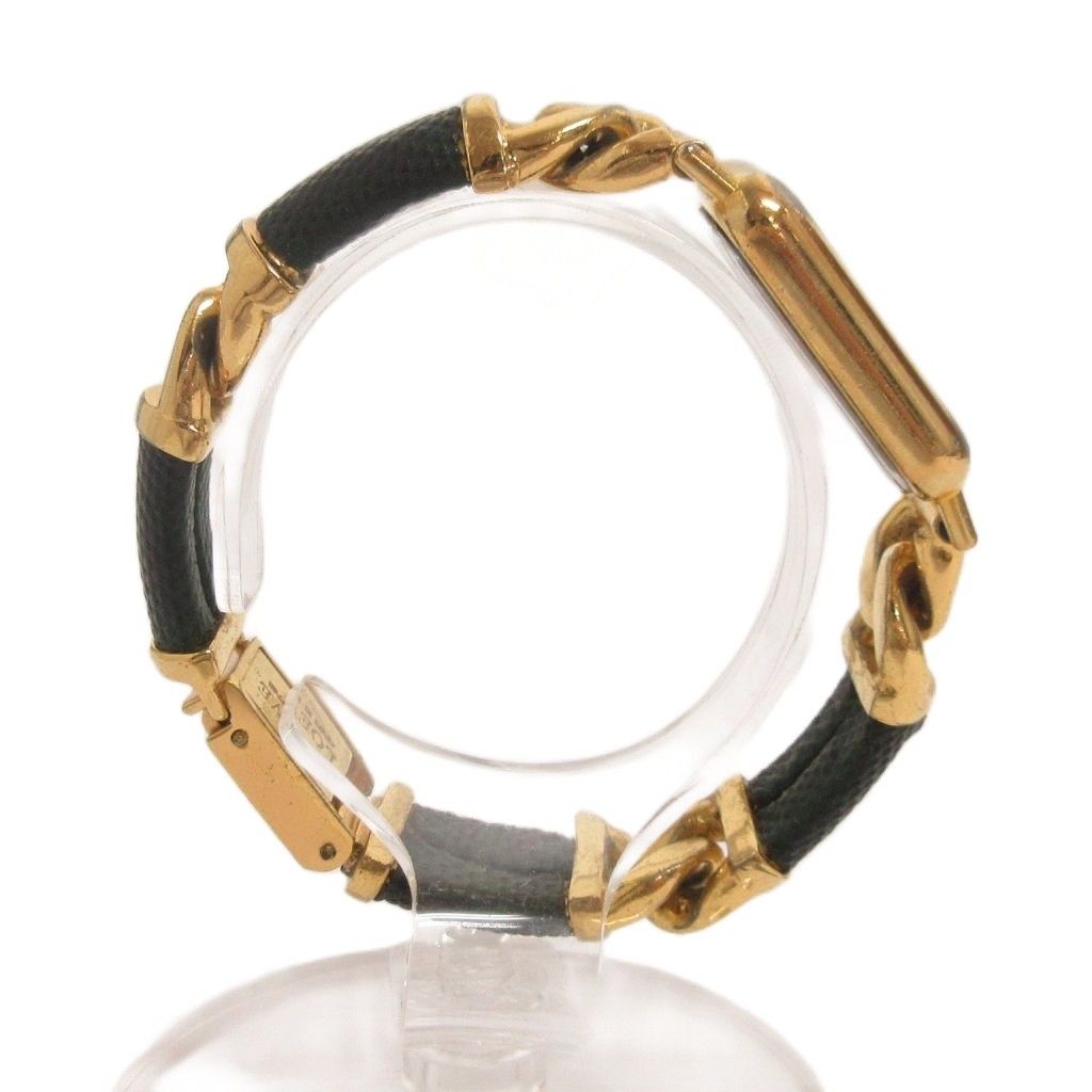 Loewe Vintage Watch Bracelet Square 3 Needle Analog Quartz Dial White Gold — view 4