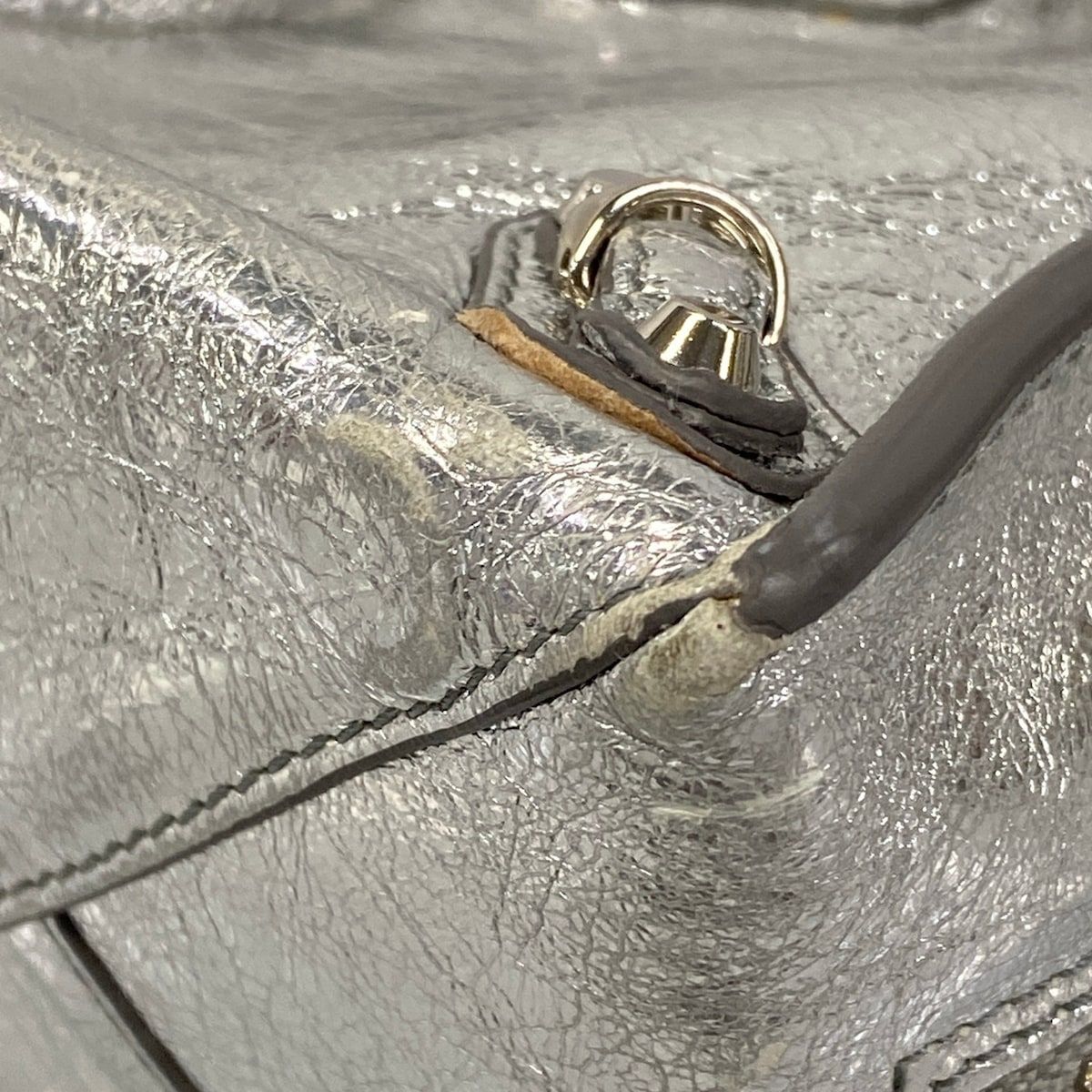 Balenciaga Tote Bag Mini Paper Silver Leather — view 6