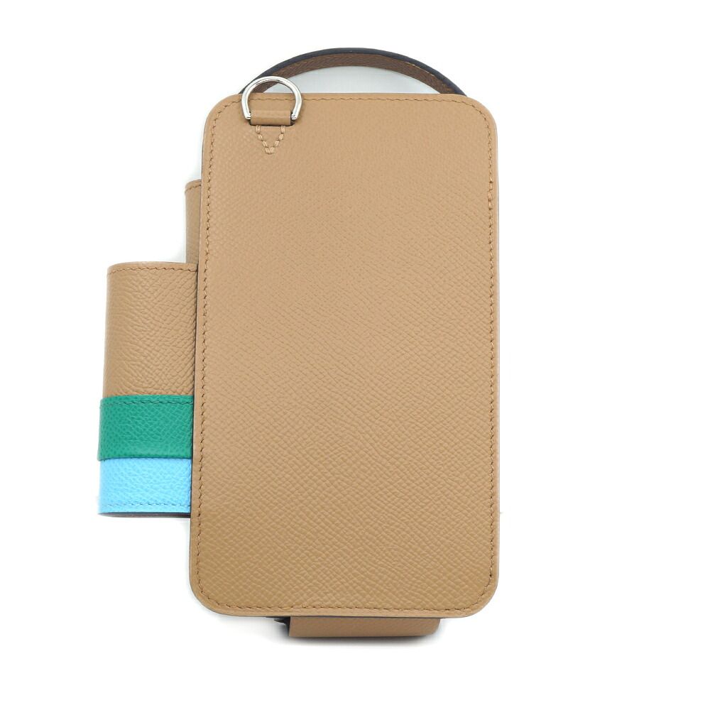 Hermes Way Phone Case Brown Epsom Leather Silver Shoulder Bag — view 2