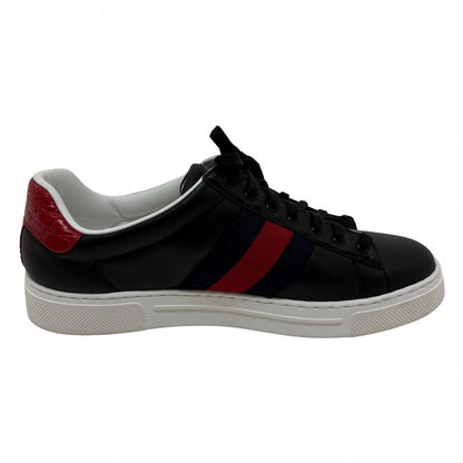 Gucci Ace Sneakers 7.5 Black Red Navy Leather Fabric — view 3