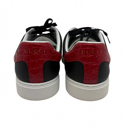 Gucci Ace Sneakers 7.5 Black Red Navy Leather Fabric — view 6