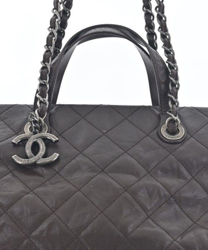 Chanel Matelasse Caviar Leather CC Logo 2-Way Bag Brown — view 5