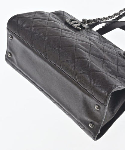 Chanel Matelasse Caviar Leather CC Logo 2-Way Bag Brown — view 7