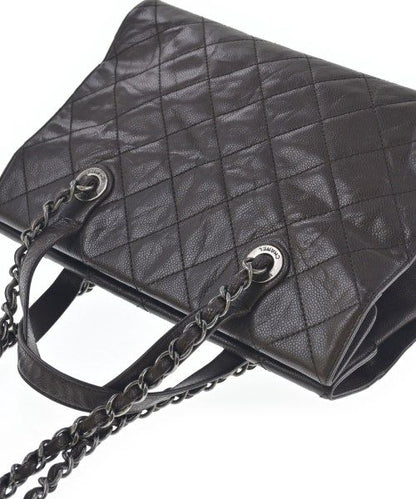 Chanel Matelasse Caviar Leather CC Logo 2-Way Bag Brown — view 8