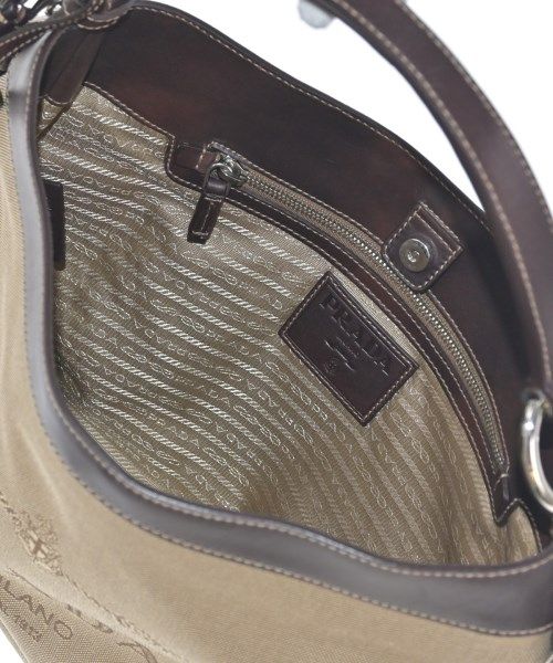 Prada Logo Jacquard Handbag Beige — view 3