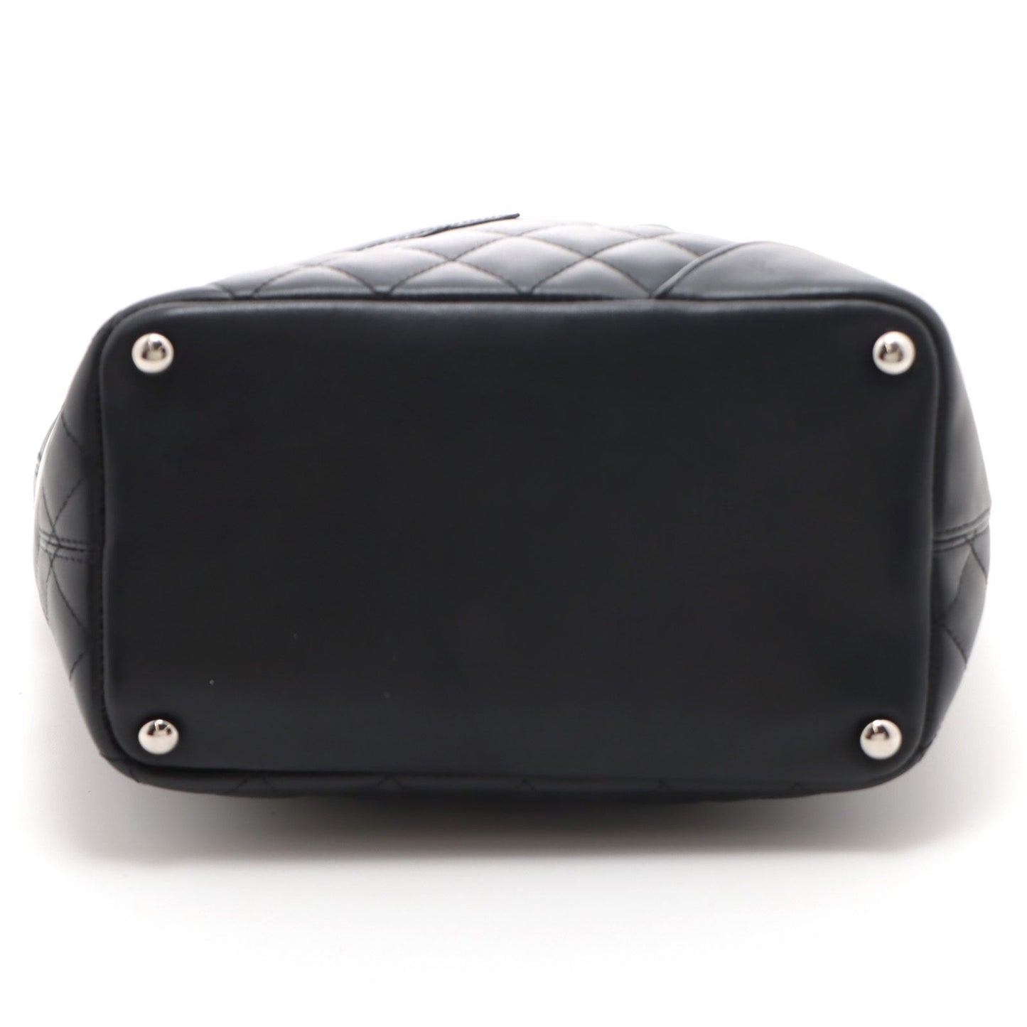 Chanel Cambon Line Medium Tote Black Leather Paten Handbag — view 3