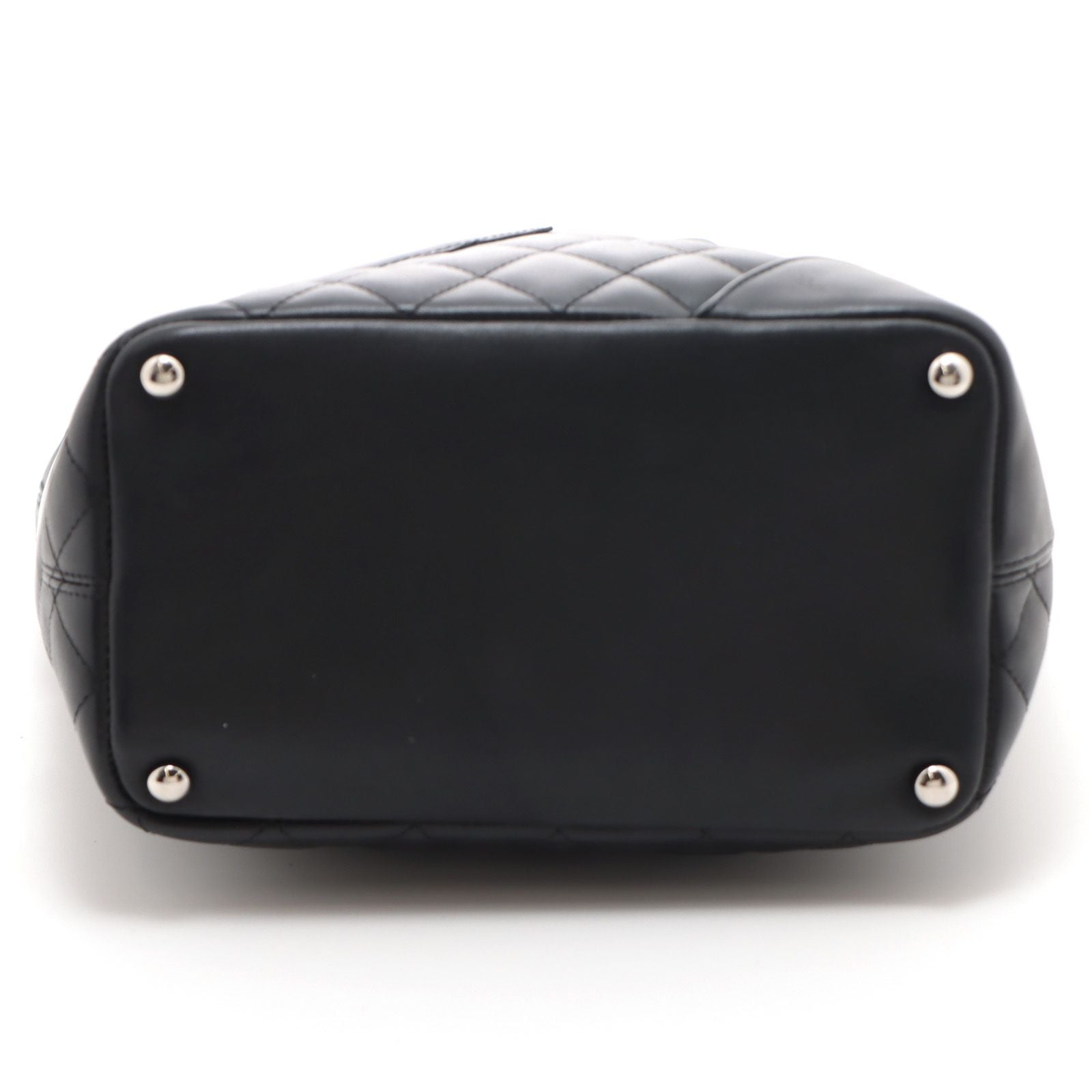 Chanel Cambon Line Medium Tote Black Leather Paten Handbag — view 3