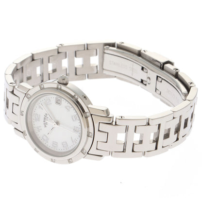 Hermes Clipper Nacre Watch Stainless Steel Shell — view 3