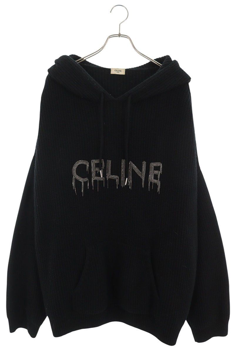 Celine Chain Logo Design Knit Hoodie XL