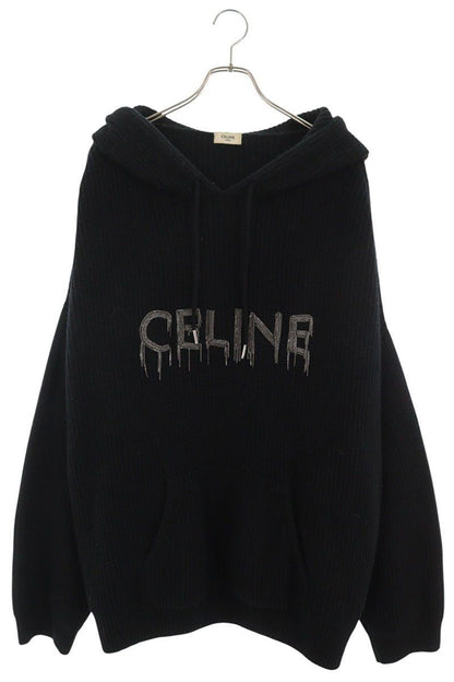 Celine Chain Logo Design Knit Hoodie XL